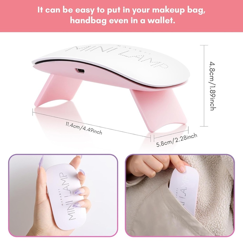 Pink Mini LED Nail Lamp